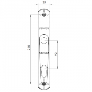 DOOR HANDLE AL EGE 92 MM AXIS LONG&WIDE 9005 MATTE