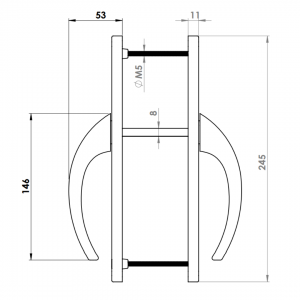 DOOR HANDLE AL EGE 85 MM AXIS LONG&WIDE 8003