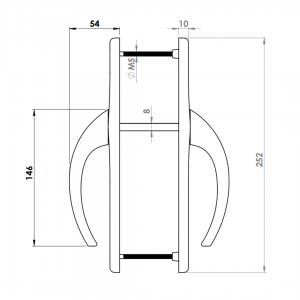 DOOR HANDLE AL EGE 92 MM AXIS DELUXE 9005 MATTE