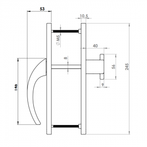 DOOR HANDLE AL EGE 92 MM AXIS LONG&WIDE PULL TYPE 8003