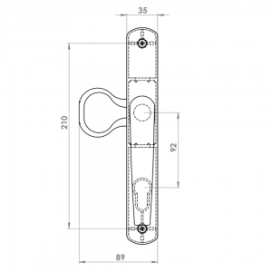 DOOR HANDLE AL EGE 92 MM AXIS LONG&WIDE PULL TYPE 8003