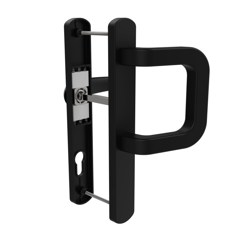 DOOR HANDLE AL EGE 92 MM AXIS LONG&WIDE D TYPE 9005 MATTE