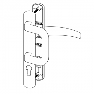 DOOR HANDLE AL EGE 92 MM AXIS LONG&WIDE D TYPE 9016