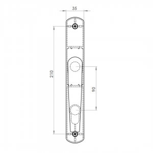 DOOR HANDLE AL EGE WC TYPE LONG&WIDE 9005 MATTE