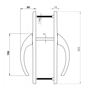 DOOR HANDLE PL EGE 85 MM AXIS DELUXE 8003