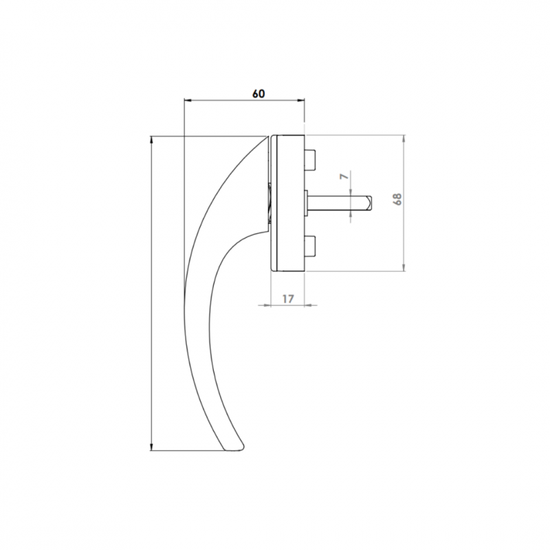 WINDOW HANDLE AL EGE 8003