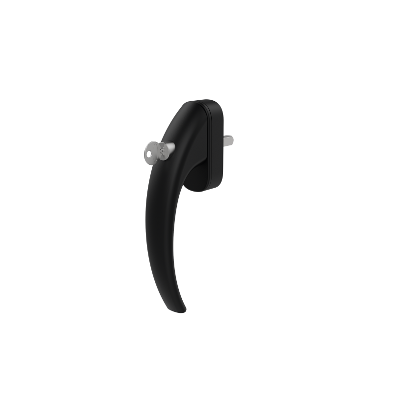 WINDOW HANDLE AL EGE ACOUSTIC LOCKABLE 9005 MATTE