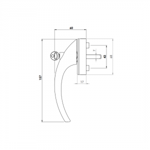 WINDOW HANDLE AL EGE ACOUSTIC LOCKABLE 9005 MATTE