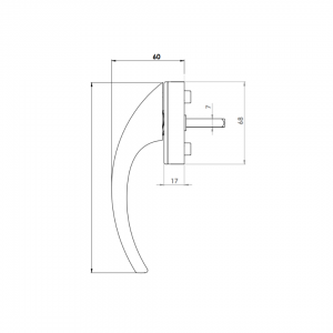 WINDOW HANDLE PL EGE ACOUSTIC 9005 MATTE