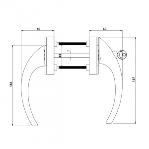 SLIDING GROUP AL EGE SET LOCKABLE ELOXAL FINISH