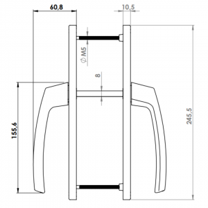 DOOR HANDLE AL JUMBO LARA 85 MM AXIS LONG&WIDE 9016
