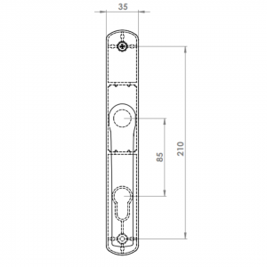 DOOR HANDLE AL JUMBO LARA 85 MM AXIS LONG&WIDE 9016
