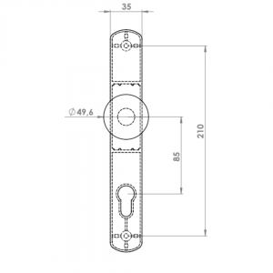 DOOR HANDLE AL JUMBO LARA 85 MM AXIS LONG&WIDE KNOB TYPE ELOXAL FINISH