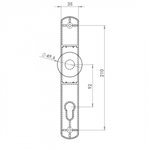 DOOR HANDLE AL JUMBO LARA 92 MM AXIS LONG&WIDE KNOB TYPE ELOXAL FINISH