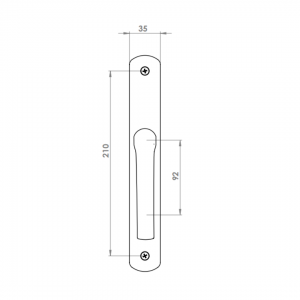 DOOR HANDLE AL LARA 92 MM AXIS LONG&WIDE 8003