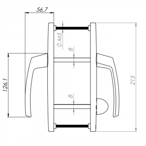 DOOR HANDLE AL LARA BALCONY TYPE 9005 MATTE