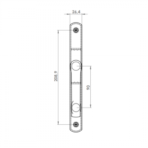 DOOR HANDLE AL LARA WC TYPE LONG&WIDE ELOXAL FINISH