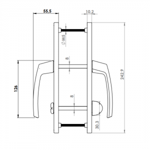 DOOR HANDLE AL LARA WC TYPE LONG&WIDE ELOXAL FINISH