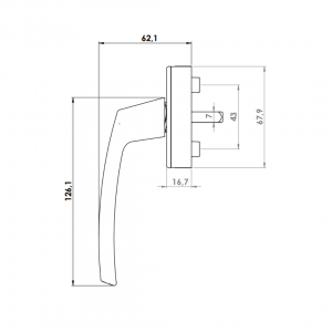 WINDOW HANDLE AL LARA ACOUSTIC 7016