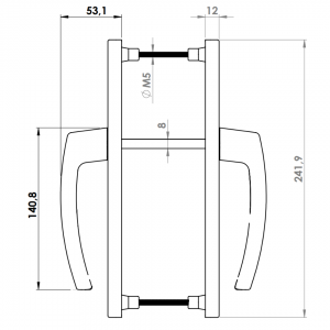 DOOR HANDLE AL JUMBO MILANO 85 MM AXIS 38 MM STRONG 8003