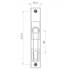 DOOR HANDLE AL JUMBO MILANO 85 MM AXIS 38 MM STRONG 8003