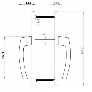 DOOR HANDLE AL JUMBO MILANO 85 MM AXIS LONG&WIDE BRONZE FINISH