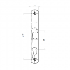 DOOR HANDLE AL JUMBO MILANO 85 MM AXIS LONG&WIDE BRONZE FINISH