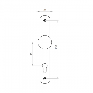 DOOR HANDLE AL JUMBO MILANO 85 MM AXIS LONG&WIDE KNOB TYPE 8022
