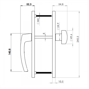 DOOR HANDLE AL JUMBO MILANO 85 MM AXIS LONG&WIDE KNOB TYPE BRONZE FINISH