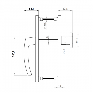 DOOR HANDLE AL JUMBO MILANO 92 MM AXIS 46 MM STRONG PULL TYPE 8003