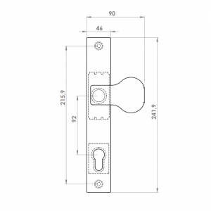 DOOR HANDLE AL JUMBO MILANO 92 MM AXIS 46 MM STRONG PULL TYPE 8003