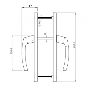 DOOR HANDLE AL MILANO 85 MM AXIS 30 MM LONG&OVAL 8003