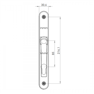 DOOR HANDLE AL MILANO 85 MM AXIS 30 MM LONG&OVAL 8003