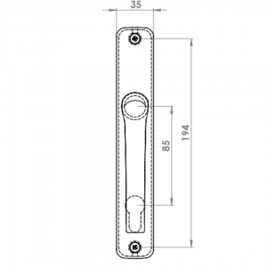 DOOR HANDLE AL MILANO 85 MM AXIS CHROME ANODIZED