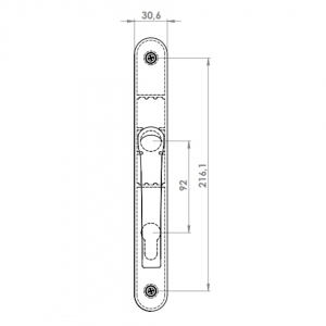 DOOR HANDLE AL MILANO 92 MM AXIS 30 MM LONG&OVAL 8022