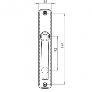 DOOR HANDLE AL MILANO 92 MM AXIS ELOXAL FINISH