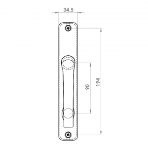 DOOR HANDLE AL MILANO BALCONY TYPE ELOXAL FINISH