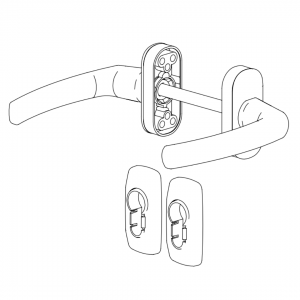 DOOR HANDLE AL MILANO LEVER WITH ROSETTE 8003