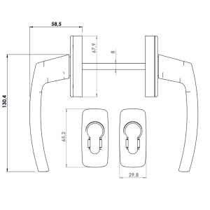 DOOR HANDLE AL MILANO LEVER WITH ROSETTE 8003