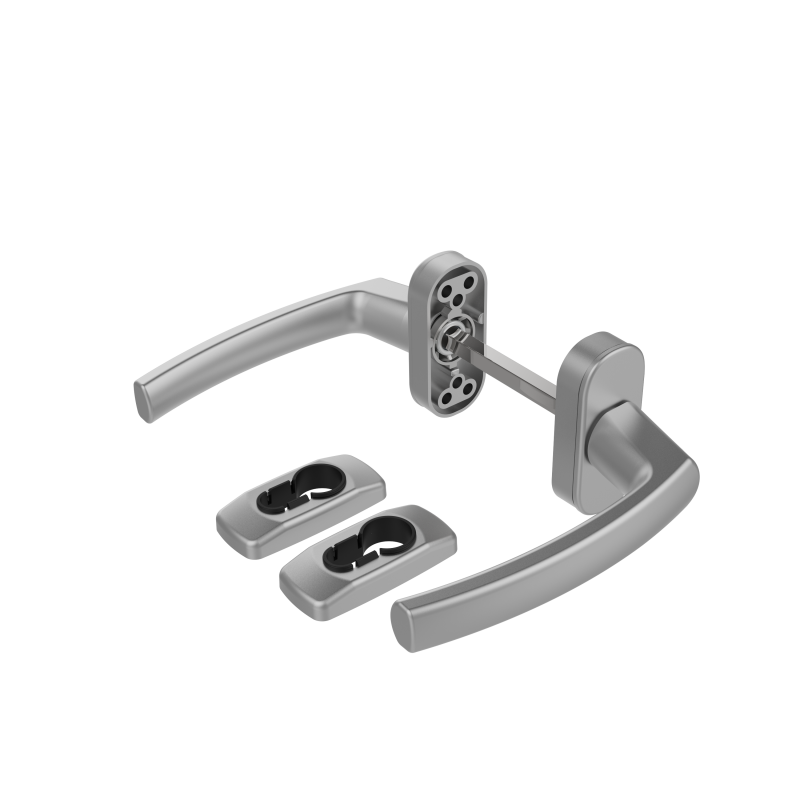 DOOR HANDLE AL MILANO LEVER WITH ROSETTE ELOXAL FINISH