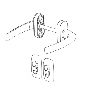 DOOR HANDLE AL MILANO FLAT LEVER WITH ROSETTE 8003
