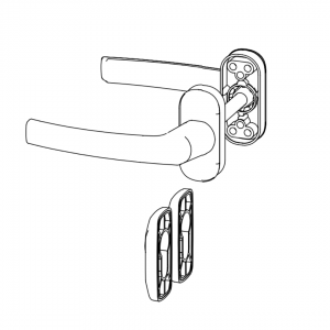 DOOR HANDLE AL MILANO FLAT LEVER WITH ROSETTE 8003