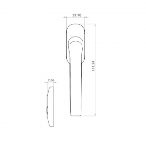 DOOR HANDLE AL MILANO FLAT LEVER WITH ROSETTE 8003