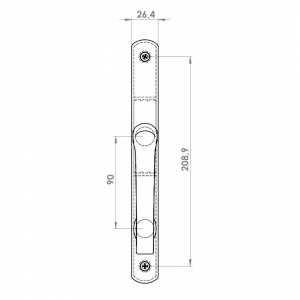 DOOR HANDLE AL MILANO WC TYPE LONG&NARROW 1013