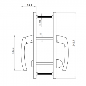 DOOR HANDLE AL MILANO WC TYPE LONG&NARROW 9016