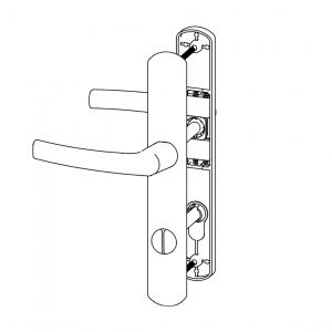 DOOR HANDLE AL MILANO WC TYPE LONG&WIDE CHAMPAHNE FINISH