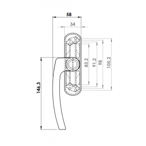 WINDOW HANDLE AL MILANO FACADE 8003