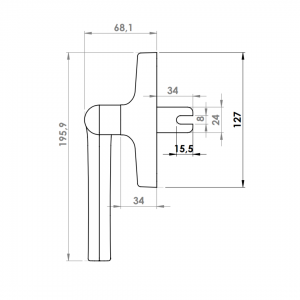 WINDOW HANDLE AL MILANO FACADE 8003