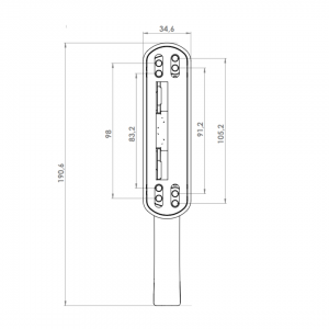 WINDOW HANDLE AL MILANO AXIAL DOUBLE FORKED 8003