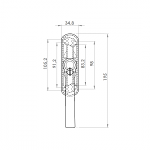 WINDOW HANDLE AL MILANO AXIAL DOUBLE FORKED LOCKABLE 8003